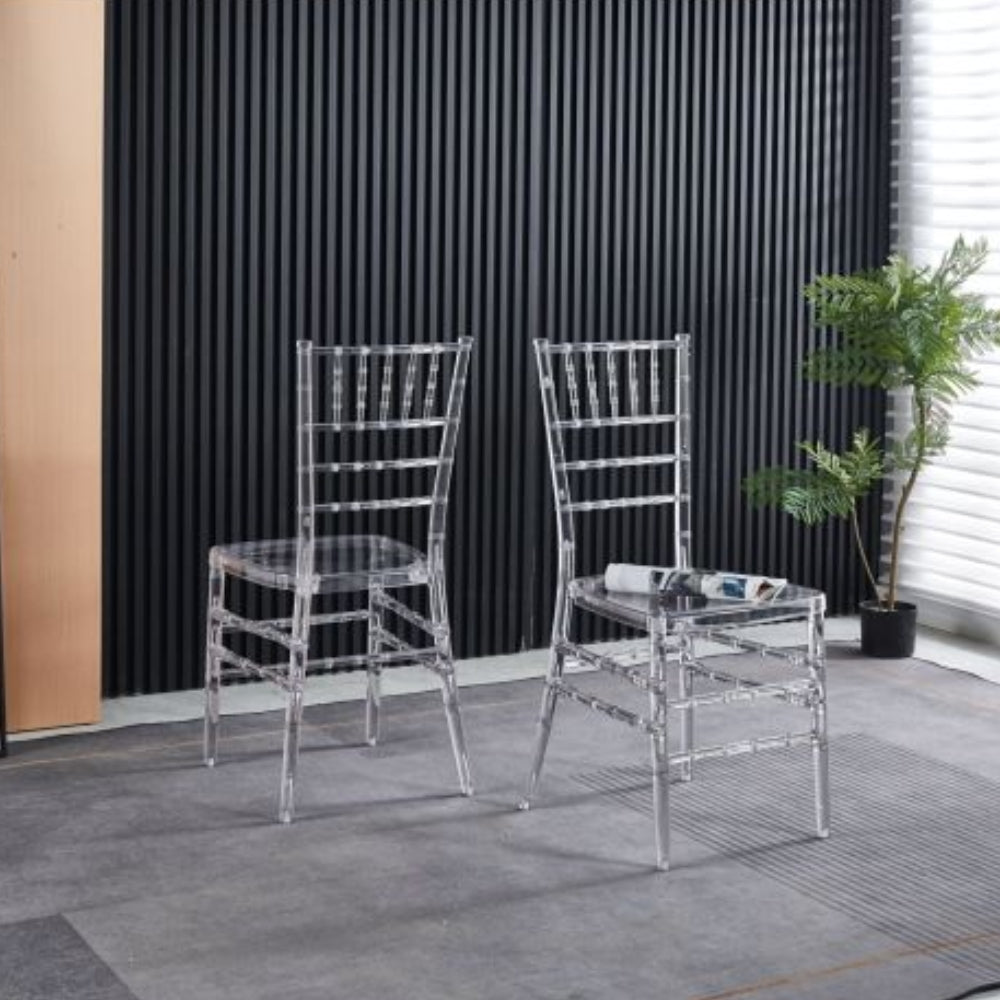 Set of 4 Welding Dining Chairs with Plastic Seats - Modern and Durable