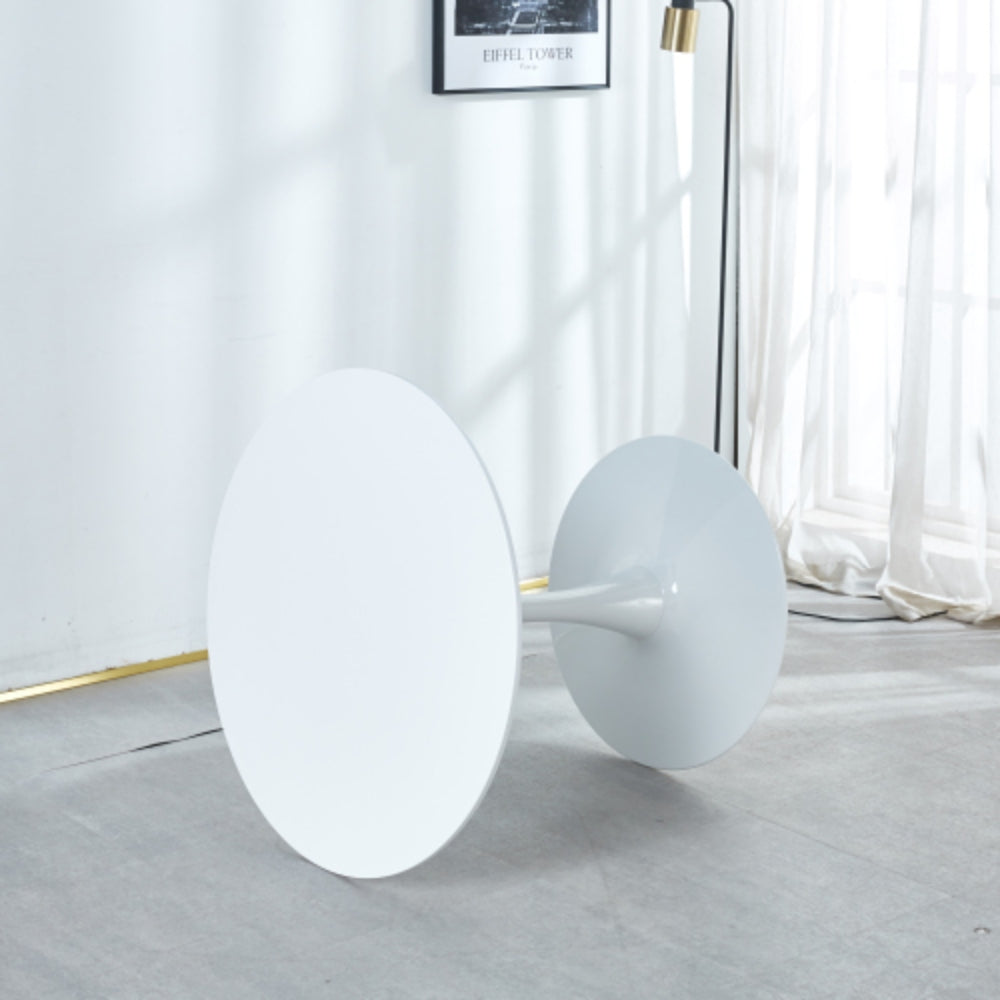 31.5 Inch Mid Century White Tulip Table With Round Table Top for Dining