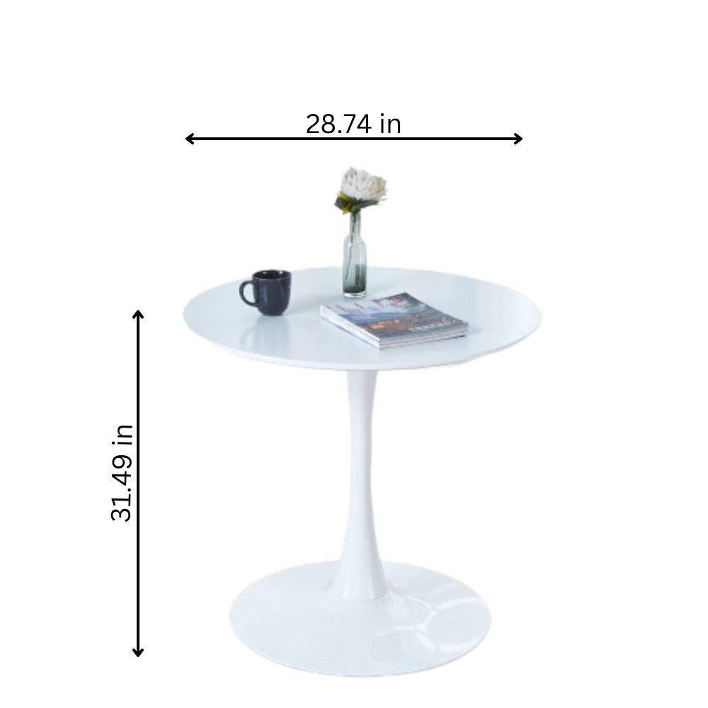 31.5 Inch Mid Century White Tulip Table With Round Table Top for Dining