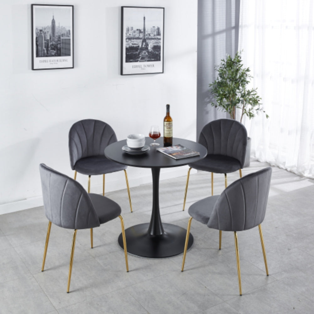 31.5 Inch Mid Century Black Tulip Dining Table for 2 to 4 Persons