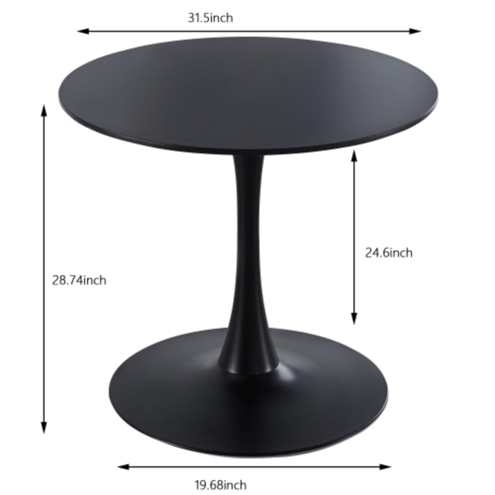 31.5 Inch Mid Century Black Tulip Dining Table for 2 to 4 Persons