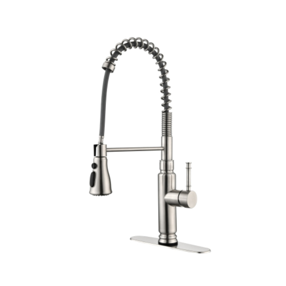 Commercial Single Handle Pull Down Sprayer Spring Kitchen Sink Faucet