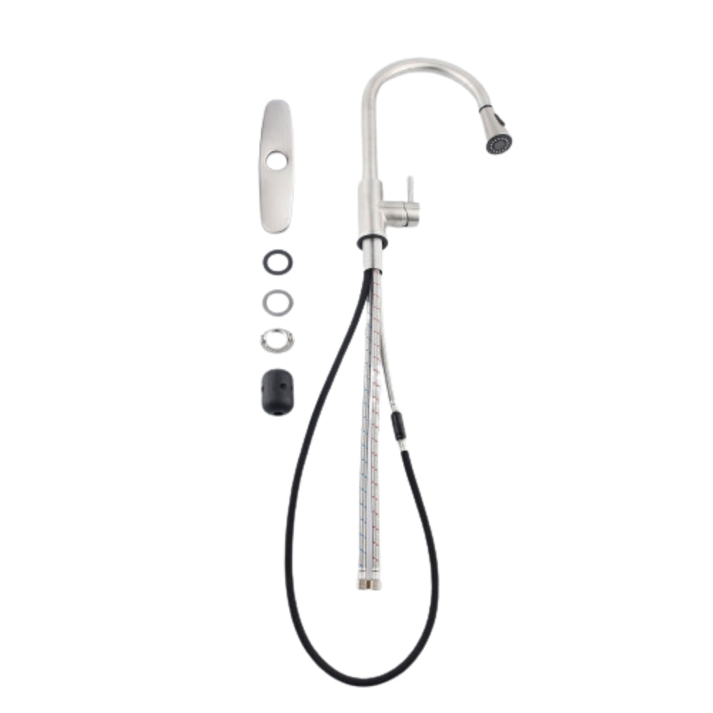 Convenient Kitchen Faucet with Pull-Out Sprayer - Silver