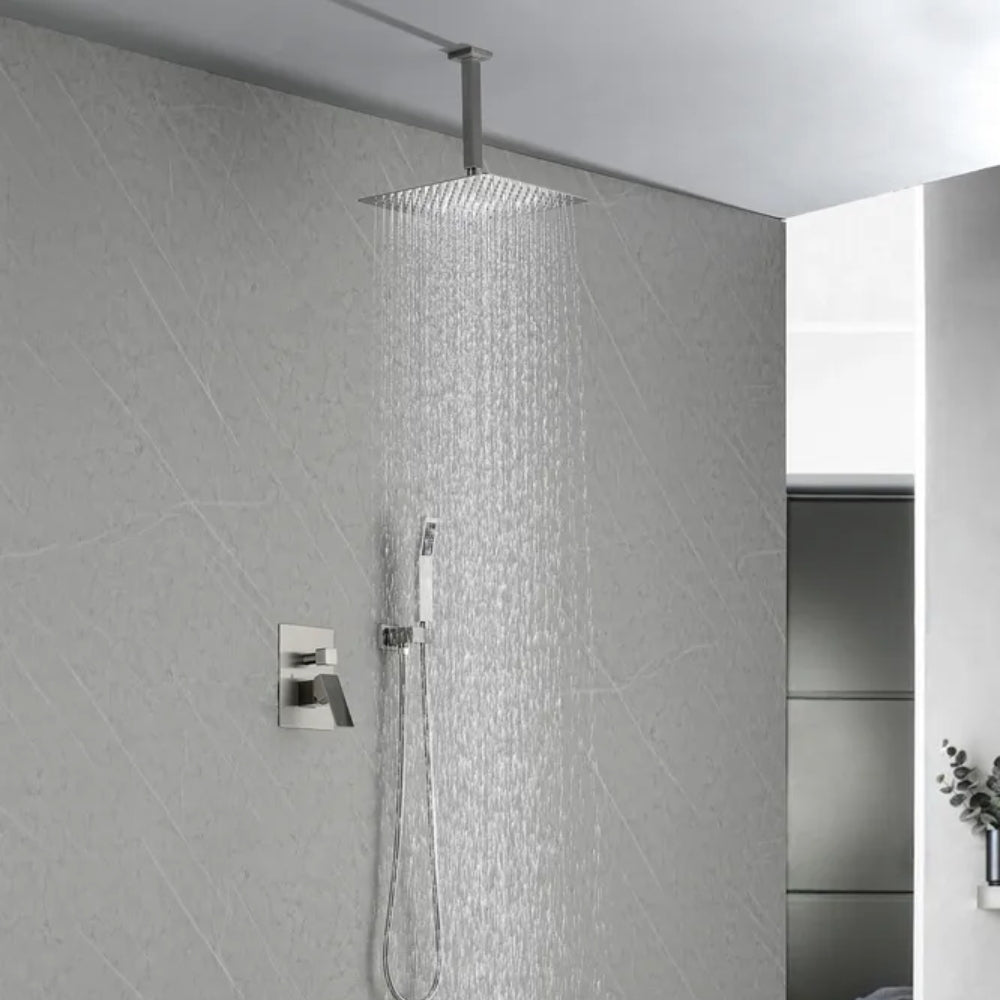 Matte Black  Bathroom Luxury Combo Set Ceiling Mounted Rainfall