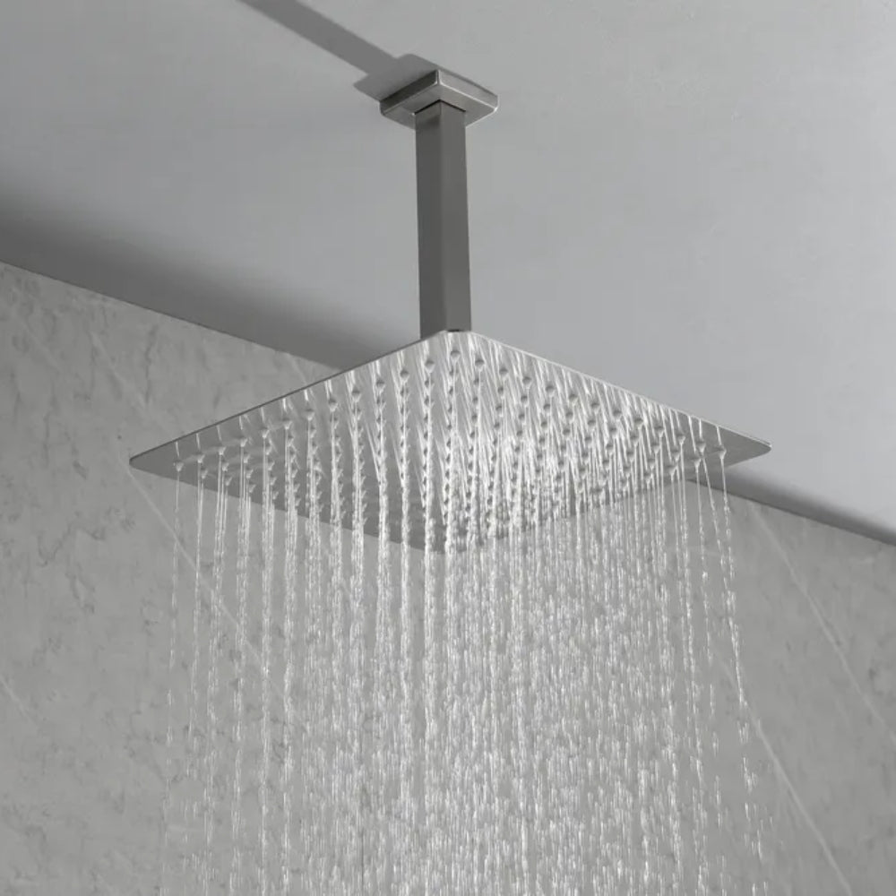 Matte Black  Bathroom Luxury Combo Set Ceiling Mounted Rainfall