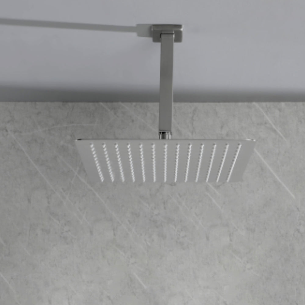 Brushed Nickel Bathroom Luxury Combo Set for Ceiling-Mounted Rainfall Shower Experience