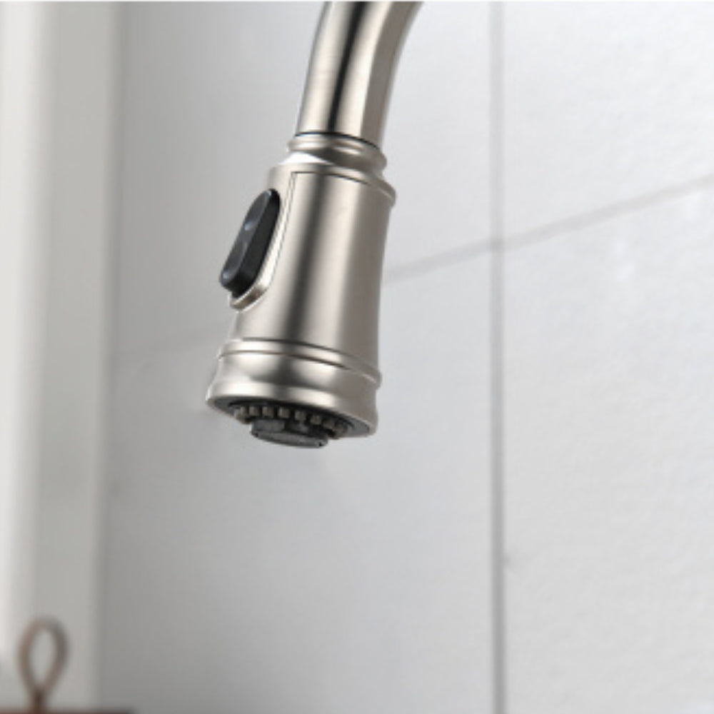 Single Handle High Arc Stainless Steel Kitchen Faucet with Pull Down Sprayer
