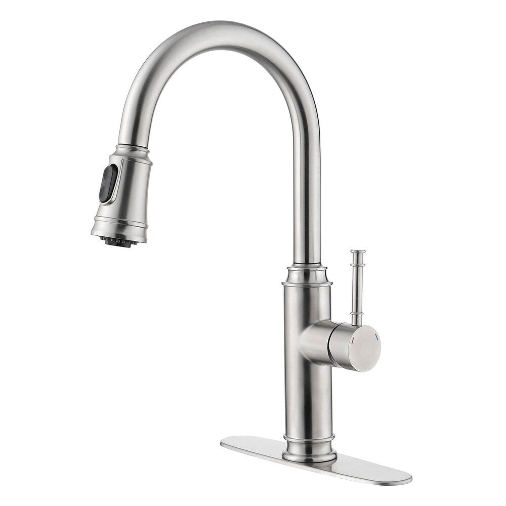 Single Handle High Arc Stainless Steel Kitchen Faucet with Pull Down Sprayer