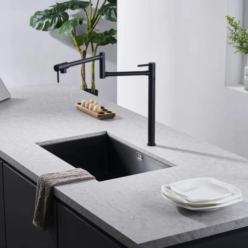 Matte Black Pot Filler Faucet with Extension Shank for Kitchen Sink