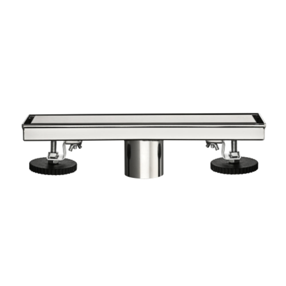 Sleek 12-Inch Brushed Nickel Linear Shower Drain with Removable Quadrato Pattern Grate