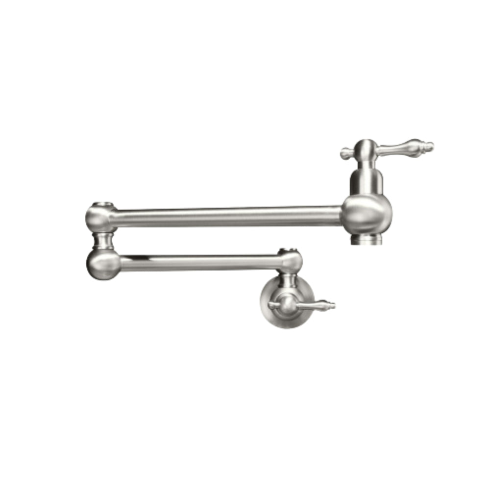 Convenient Wall-Mounted Brushed Nickel Pot Filler Faucet