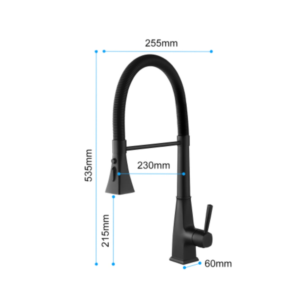 Matte Black Kitchen Faucet with Pull Down Sprayer
