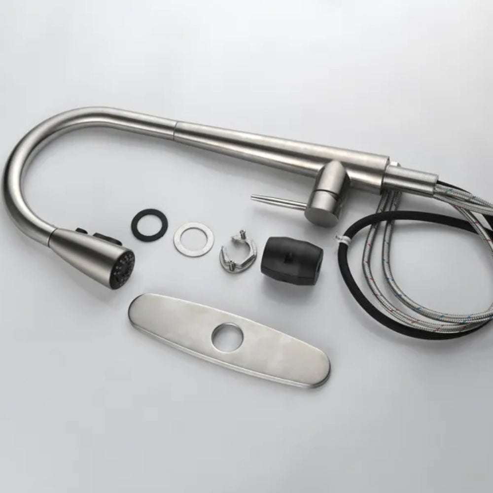 Kitchen Faucet with Pull Down Sprayer Brushed Nickel