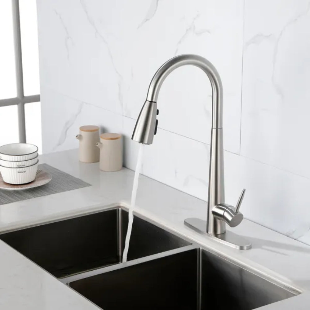 Kitchen Faucet with Pull Down Sprayer Brushed Nickel