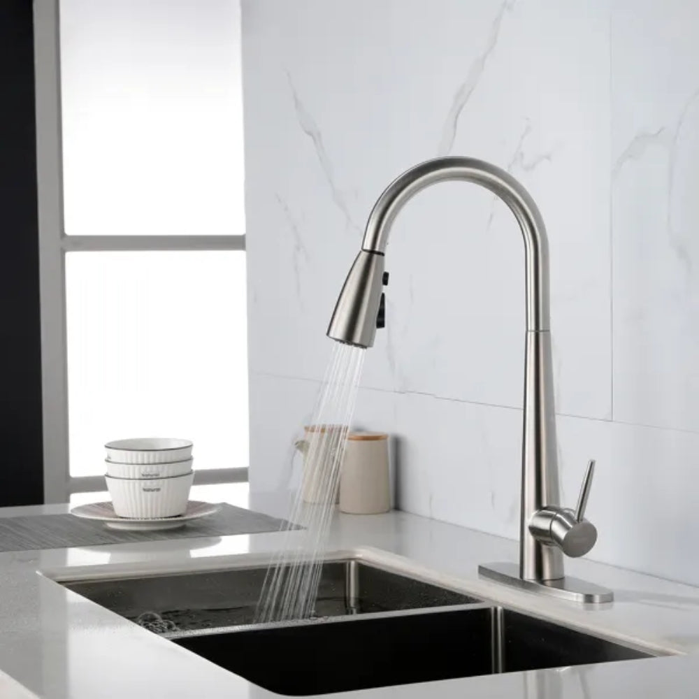 Kitchen Faucet with Pull Down Sprayer Brushed Nickel