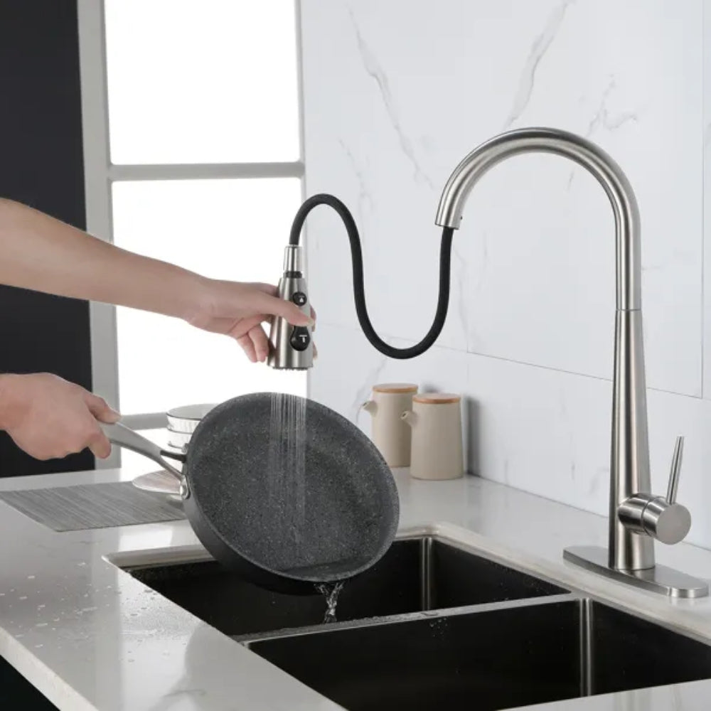 Kitchen Faucet with Pull Down Sprayer Brushed Nickel