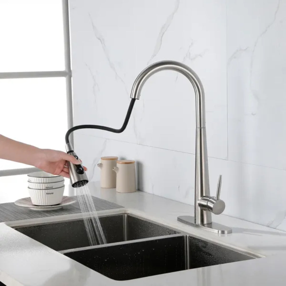 Kitchen Faucet with Pull Down Sprayer Brushed Nickel
