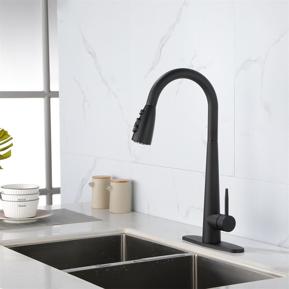 Kitchen Faucet with Pull Down Sprayer Matte Black