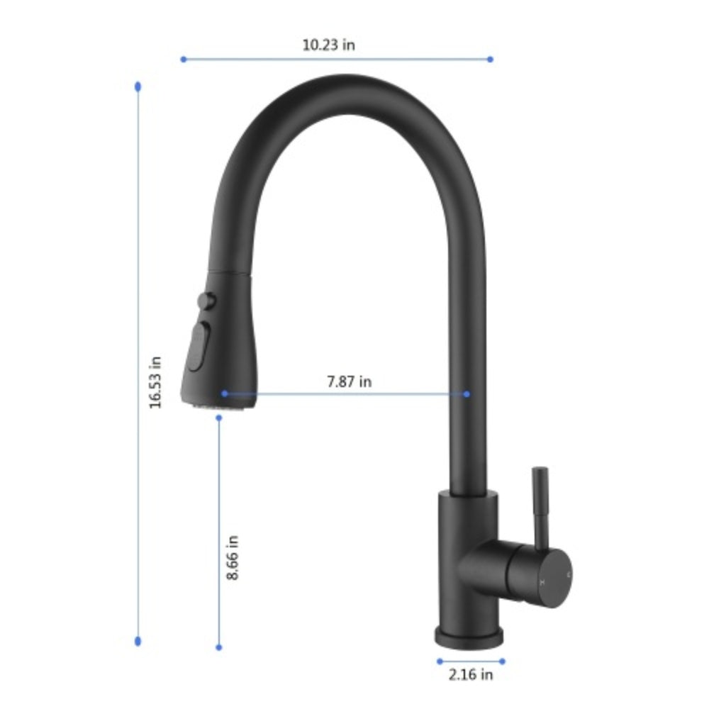 Kitchen Faucet with Pull-Out Sprayer - Black