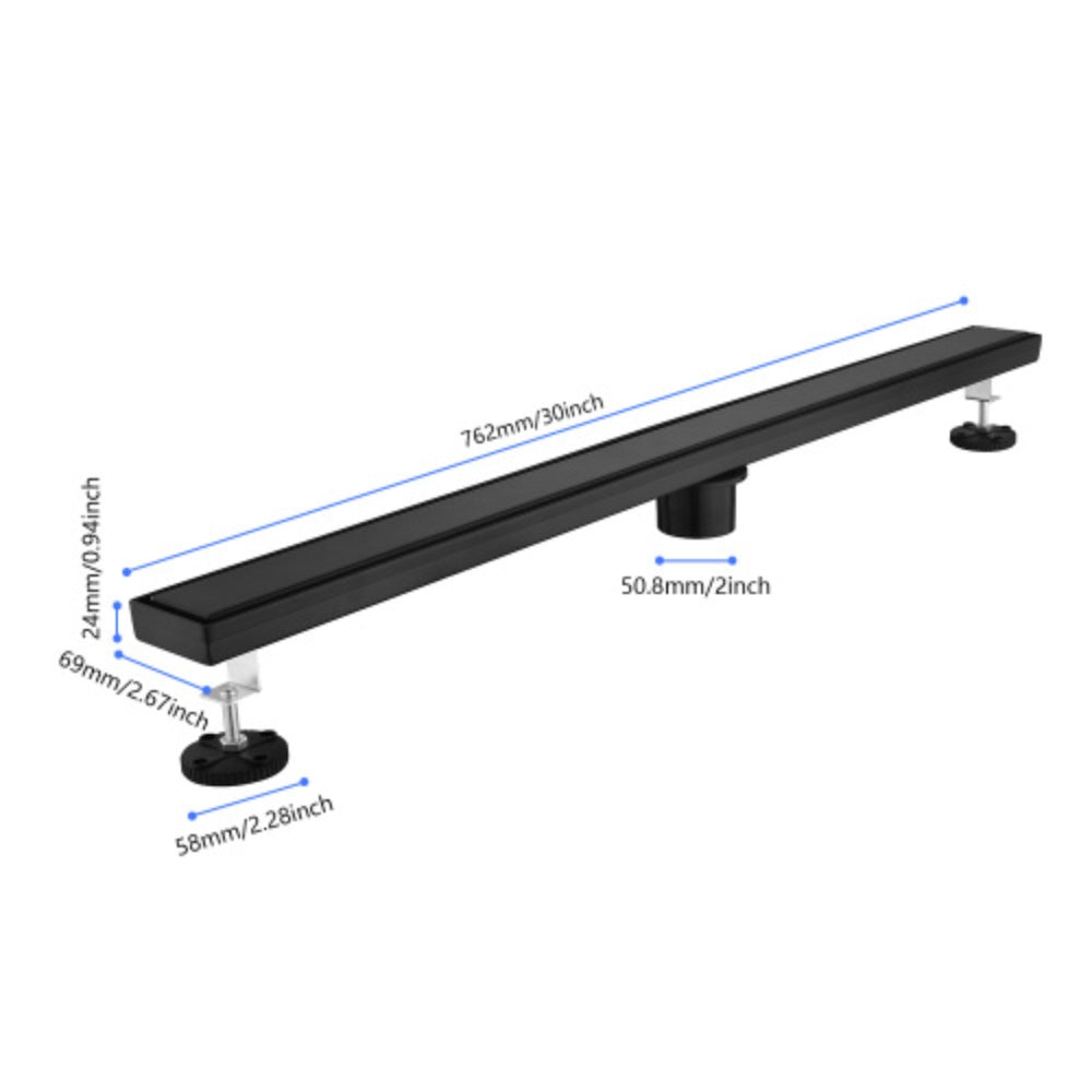 Linear Shower Drain with Removable Quadrato Pattern Grate