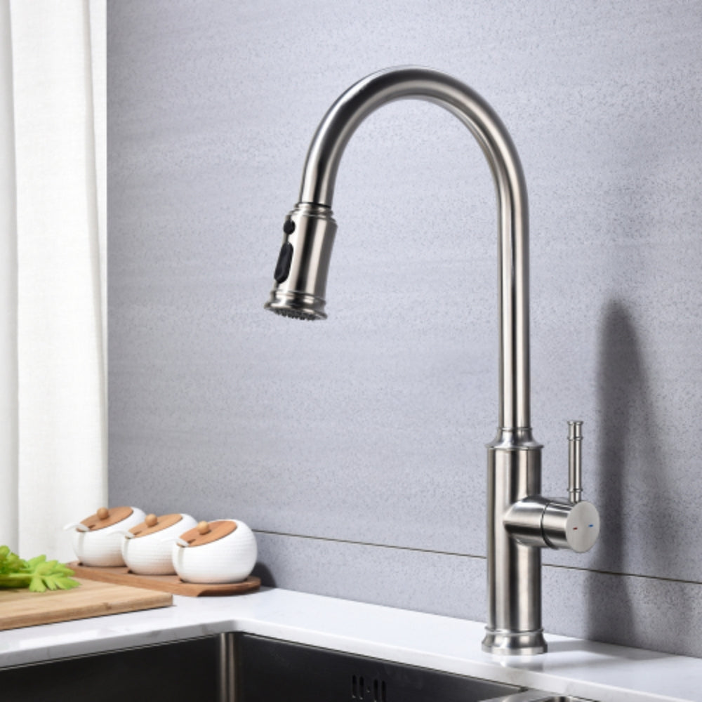 Pull Out Sprayer Kitchen Faucet - Brushed Nickel