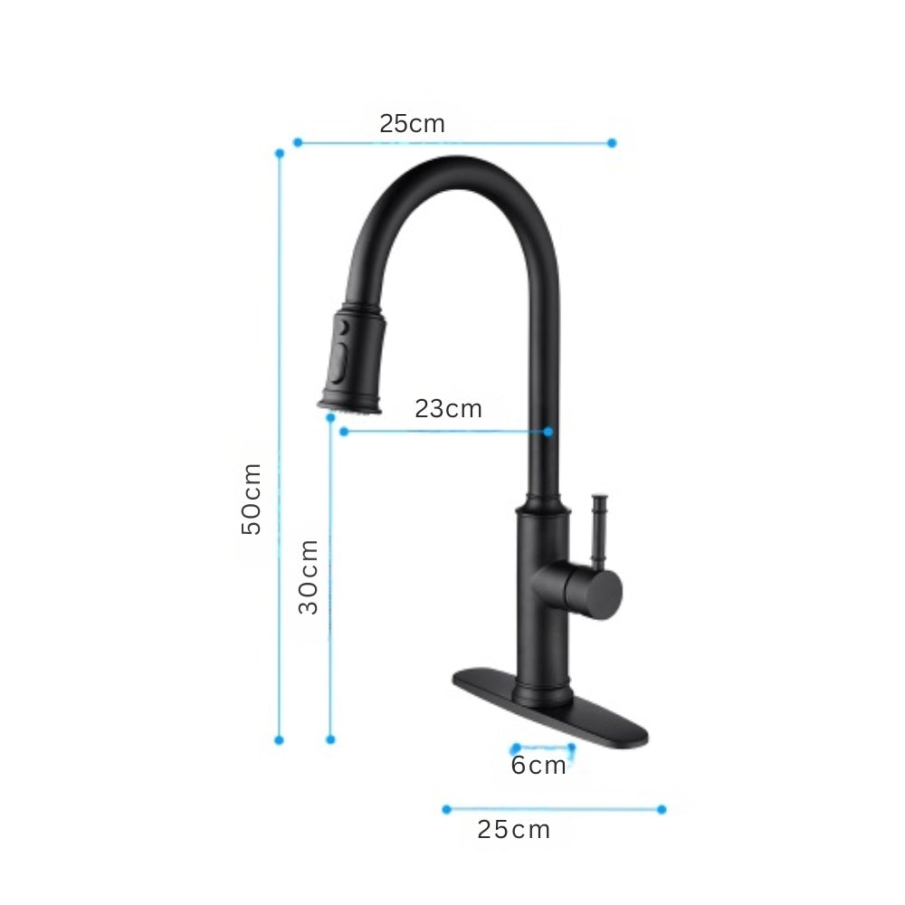 Pull Out Sprayer Kitchen Faucet - Matte Black