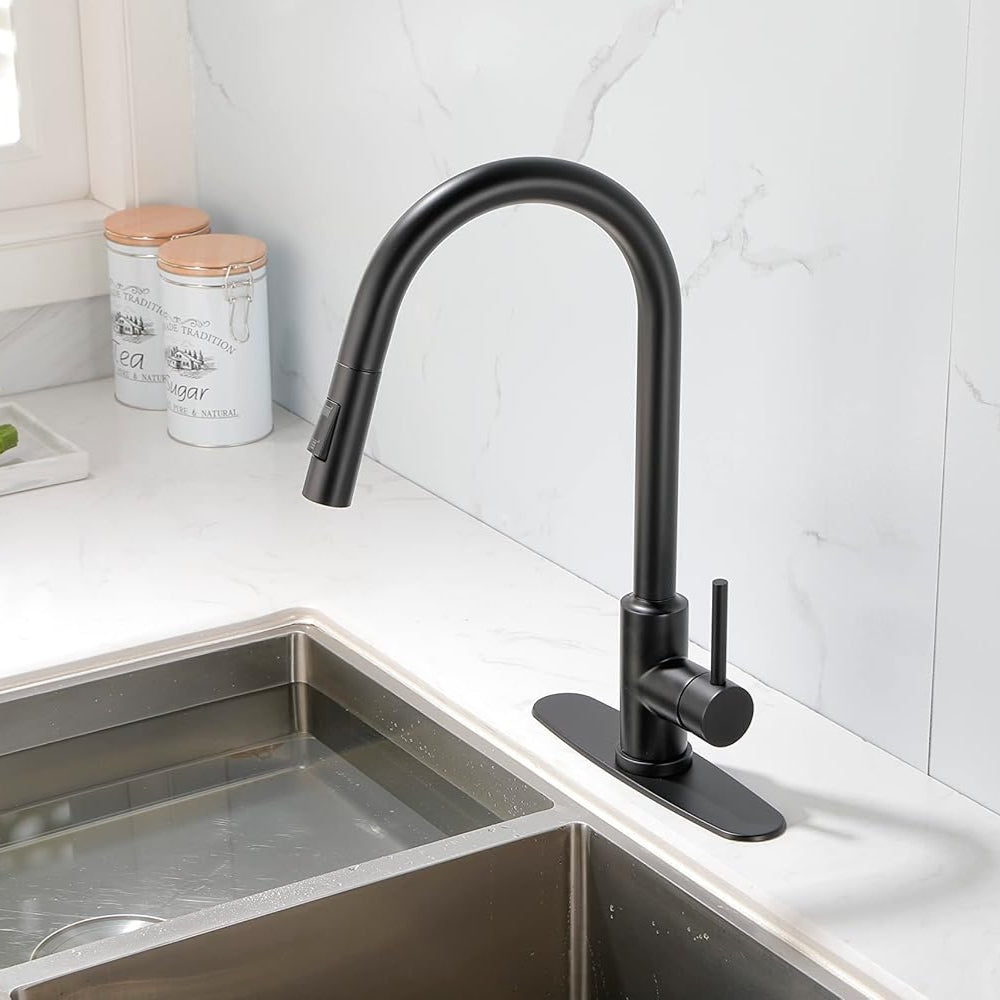 Pull Out Sprayer Kitchen Faucet - Matte Black