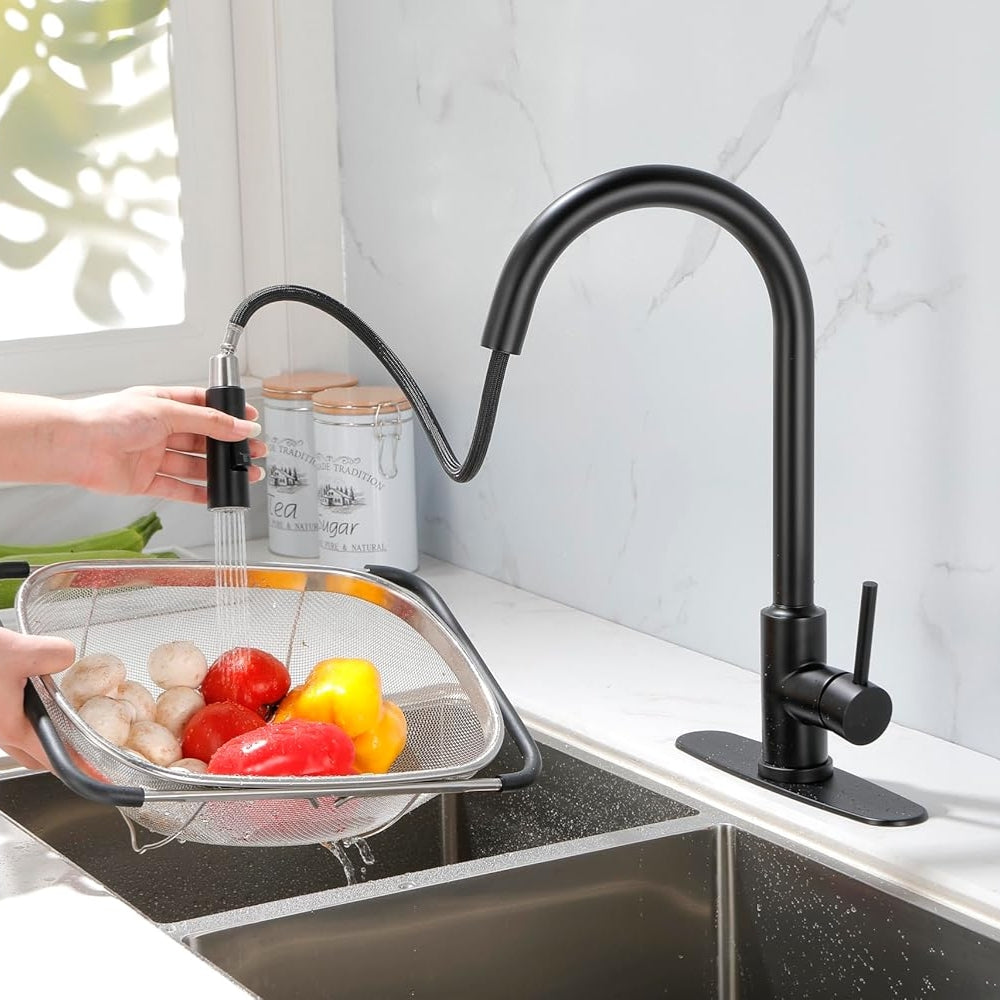 Pull Out Sprayer Kitchen Faucet - Matte Black