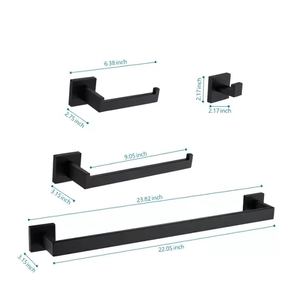 Matte Black Complete Bathroom Hardware Set Enhance Your Bathroom Decor