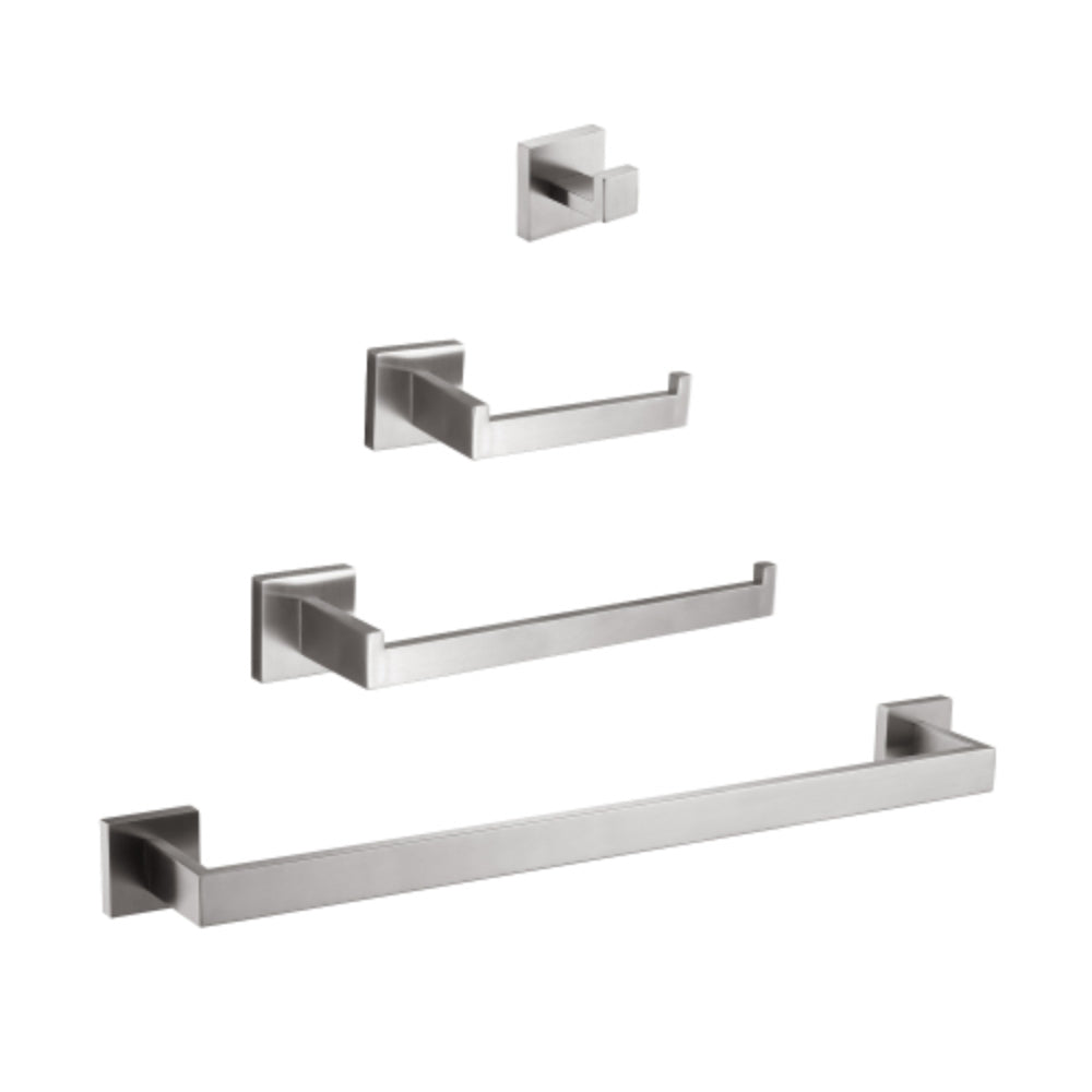 Brushed Nickel Complete Bathroom Hardware Set Enhance Your Bathroom Decor