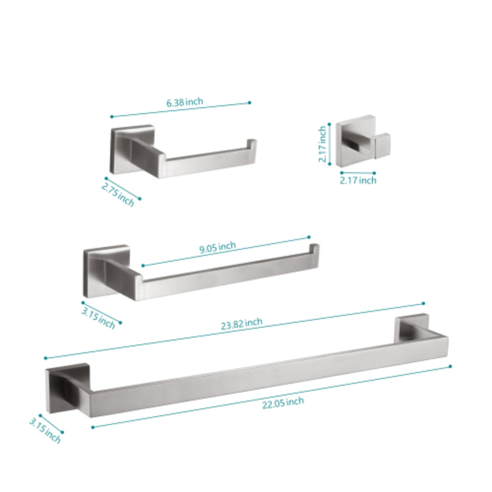 Brushed Nickel Complete Bathroom Hardware Set Enhance Your Bathroom Decor