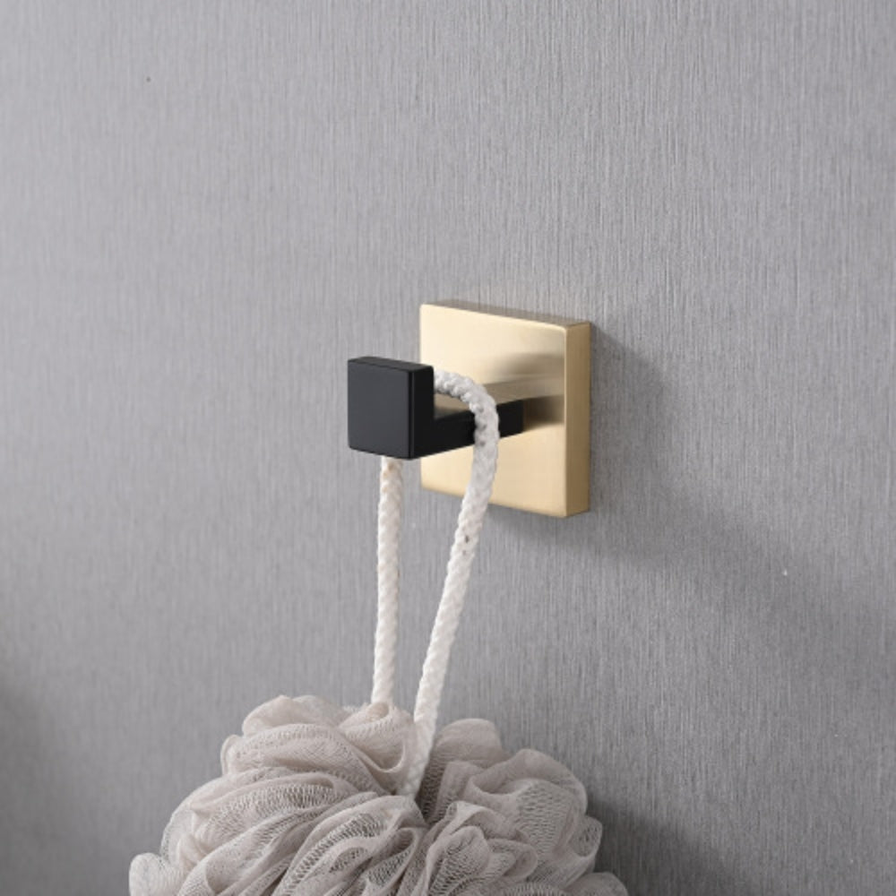 Gold+Matte Black Complete Bathroom Hardware Set Enhance Your Bathroom Decor