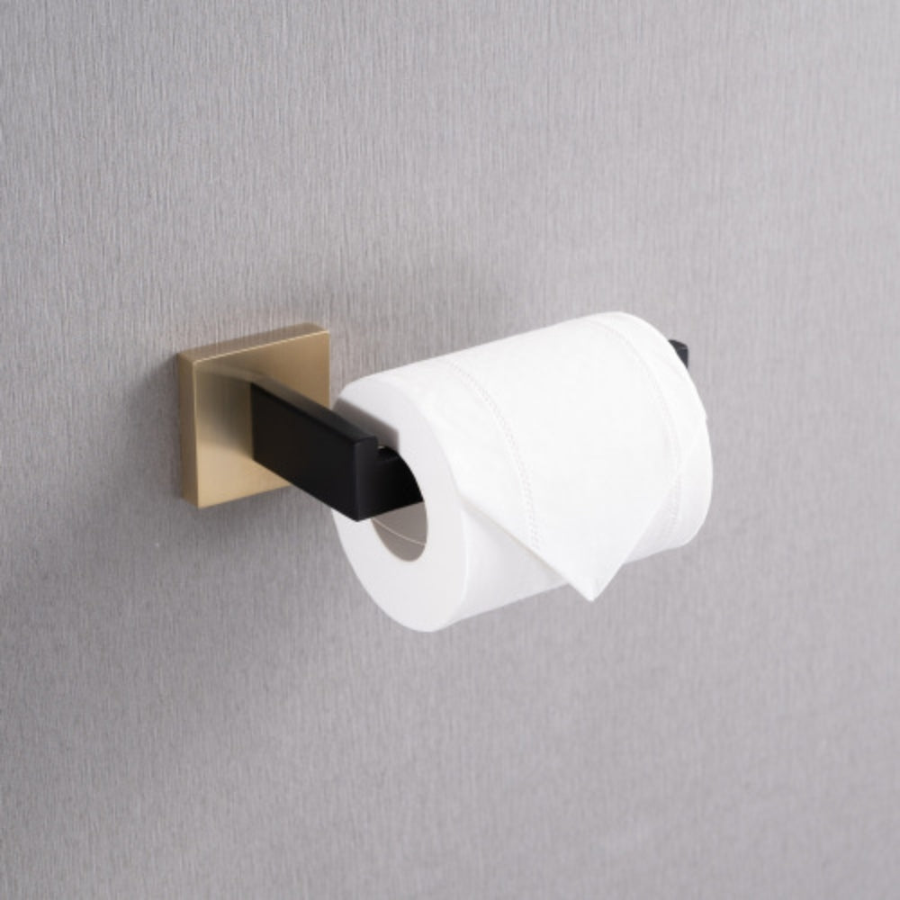Gold+Matte Black Complete Bathroom Hardware Set Enhance Your Bathroom Decor