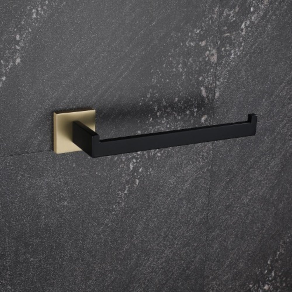 Gold+Matte Black Complete Bathroom Hardware Set Enhance Your Bathroom Decor