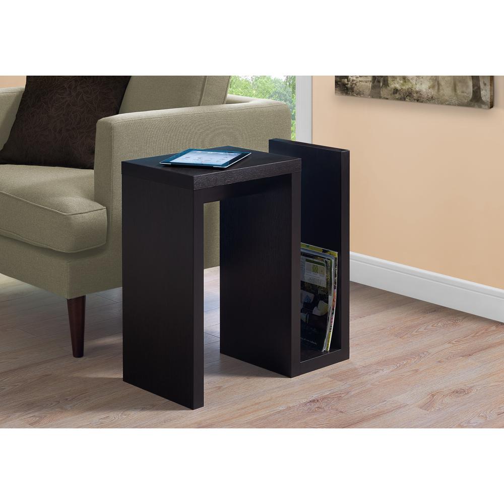 Accent Table, Side, End, Narrow, Small, Living Room, Bedroom, Brown Laminate