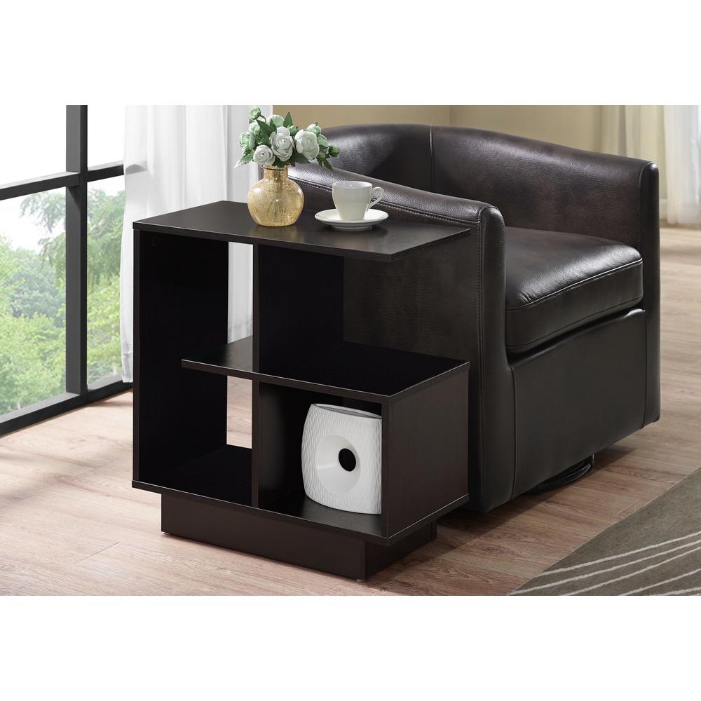 Accent Table, Side, End, Narrow, Small, 3 Tier, Living Room, Bedroom, Brown