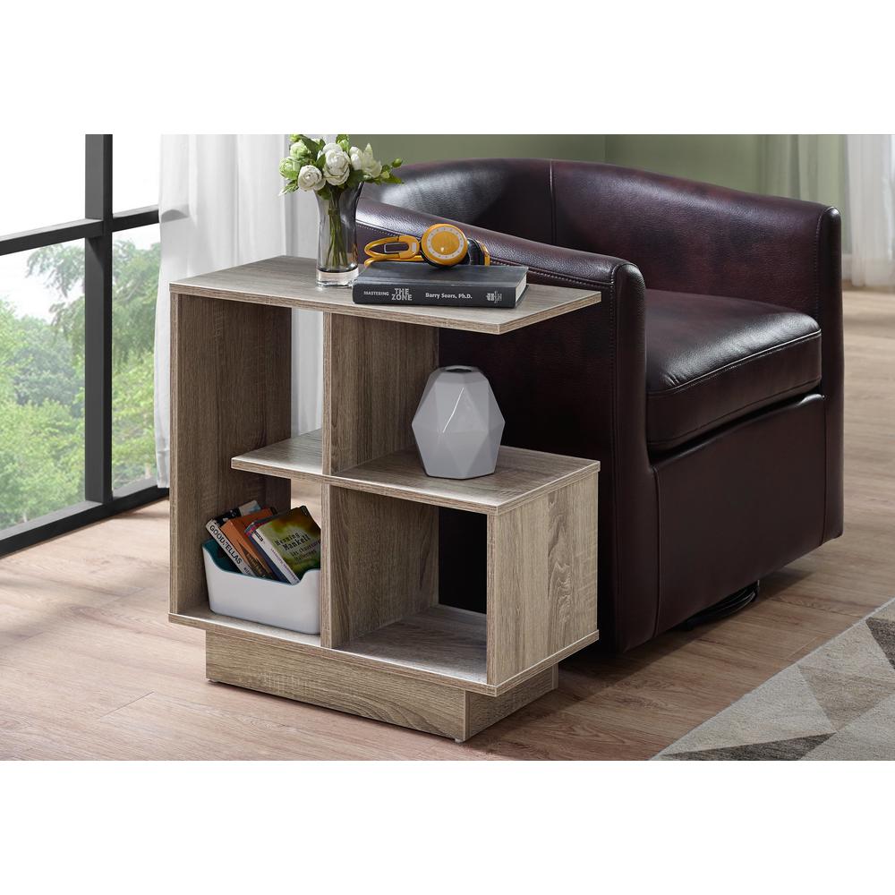 Accent Table, Side, End, Narrow, Small, 3 Tier, Living Room, Bedroom, Brown