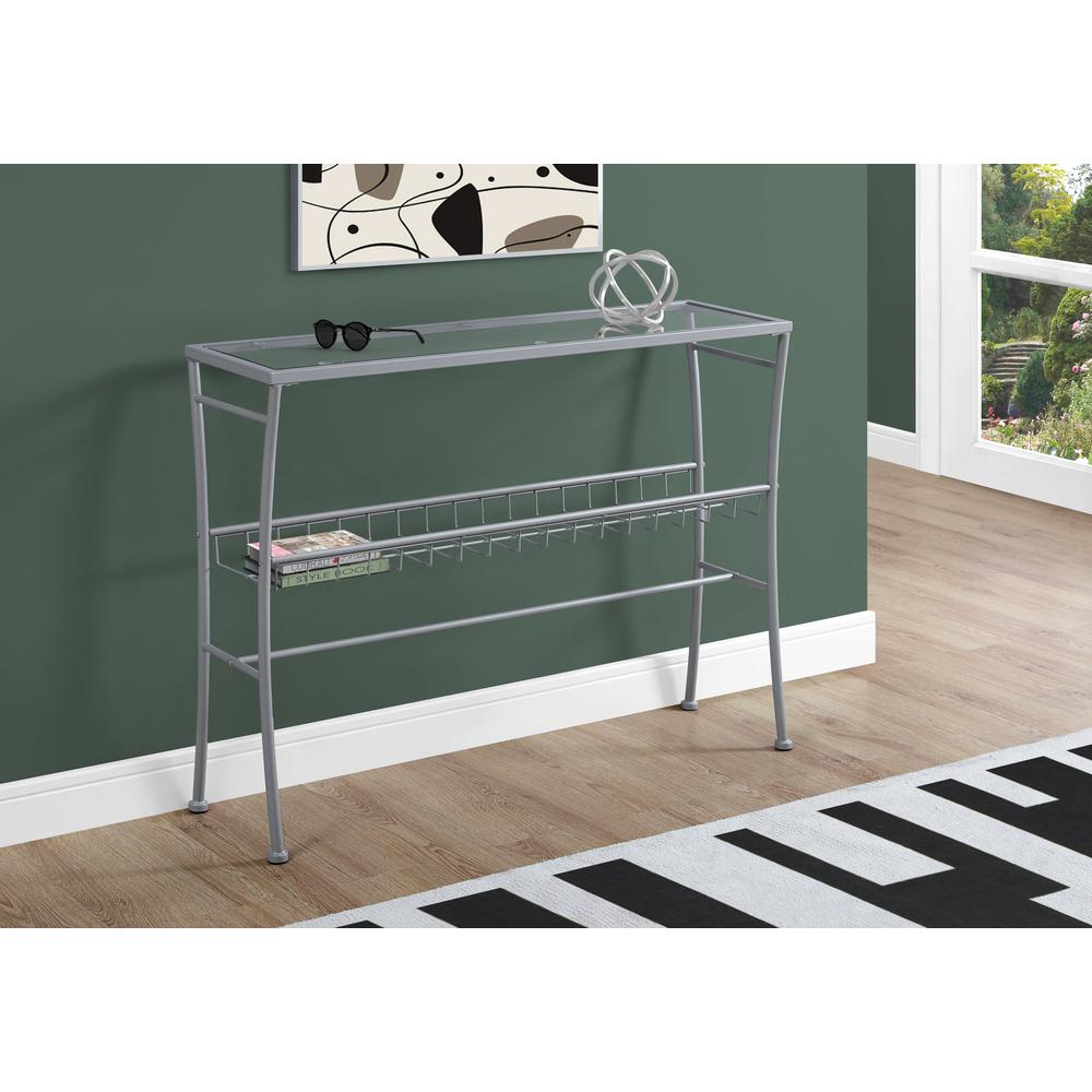 Accent Table, Console, Entryway, Narrow, Sofa, Living Room, Bedroom, Clear