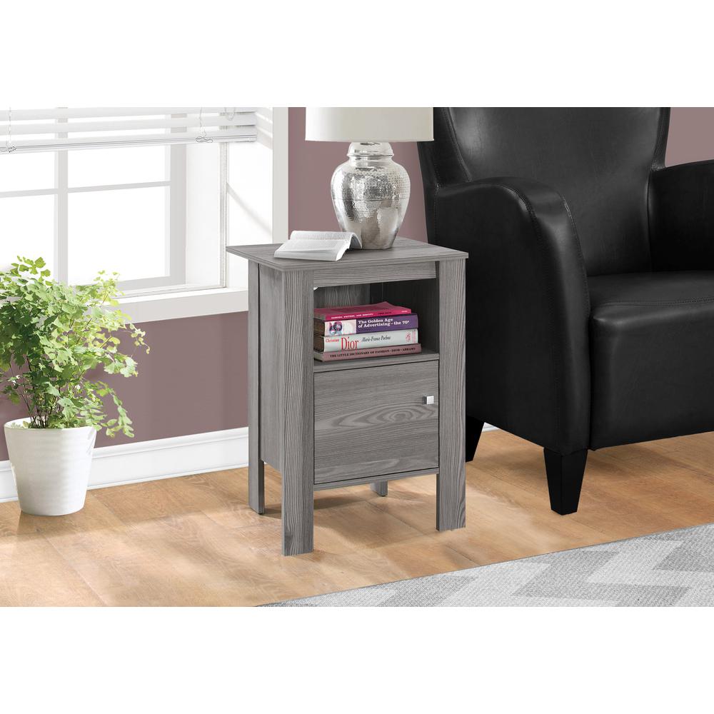 Accent Table, Side, End, Nightstand, Lamp, Storage, Living Room, Bedroom, Grey