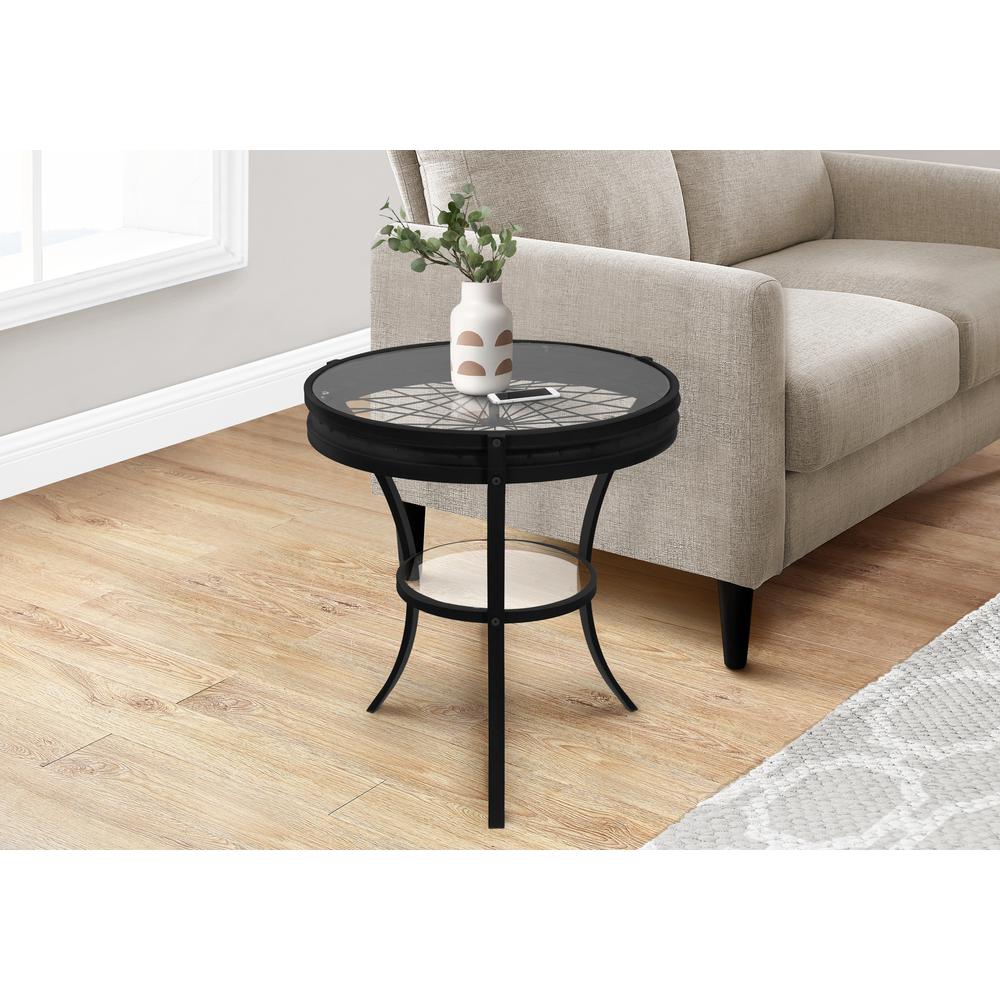 Accent Table, Side, End, Nightstand, Lamp, Round, Living Room, Bedroom, Clear