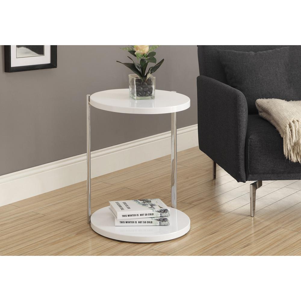 Accent Table, Round, Side, End, Nightstand, Lamp, Living Room, Bedroom, Glossy