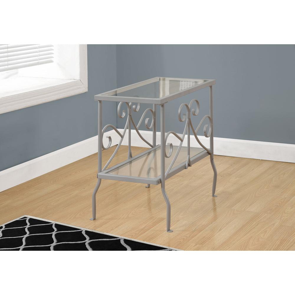 Accent Table, Side, End, Nightstand, Lamp, Living Room, Bedroom, Clear Tempered