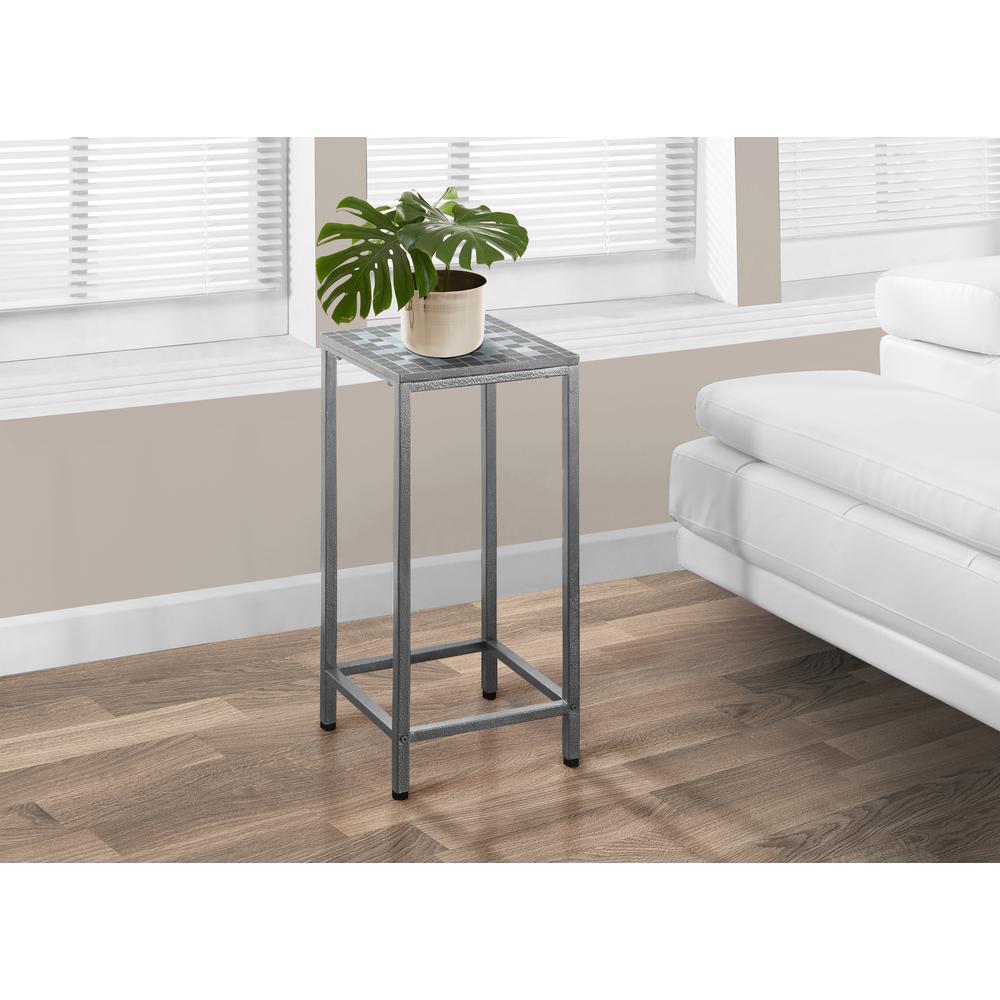 Accent Table, Side, End, Plant Stand, Square, Living Room, Bedroom, Blue Tile