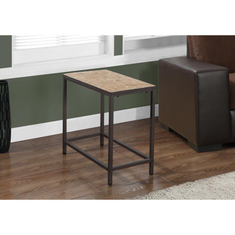 Accent Table, Side, End, Nightstand, Lamp, Living Room, Bedroom, Brown Tile