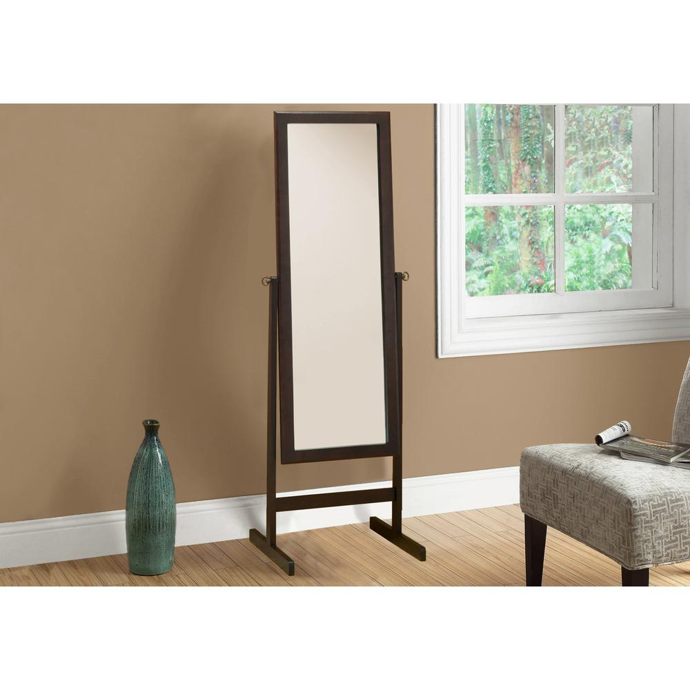 Mirror, Full Length, Standing, Floor, 60 Rectangular, Dressing, Bedroom, Brown