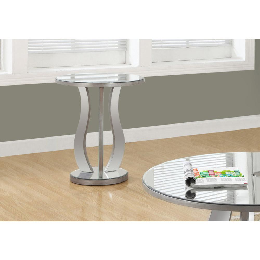 Accent Table, Side, End, Nightstand, Lamp, Living Room, Bedroom, Clear Mirror