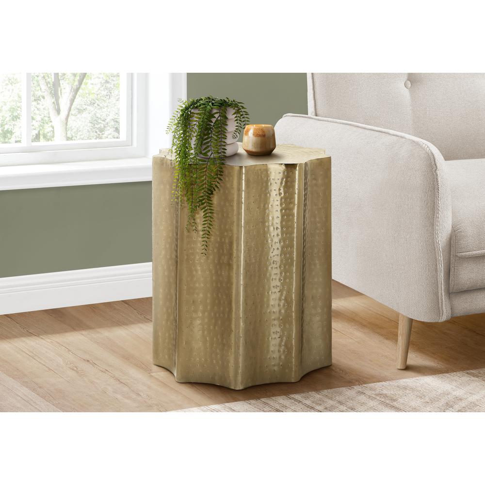 Accent Table, Drum, Side, End, Nightstand, Lamp, Living Room, Bedroom, Gold