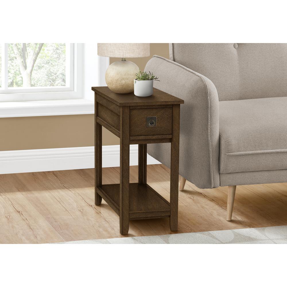 Accent Table, End, Side Table, Nightstand, Bedroom, Narrow, Storage Drawer
