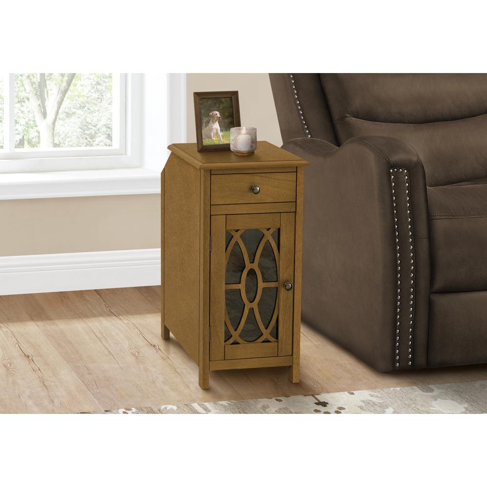 Accent Table, Side Table, End, Narrow, Nightstand, Bedroom, Storage Drawer