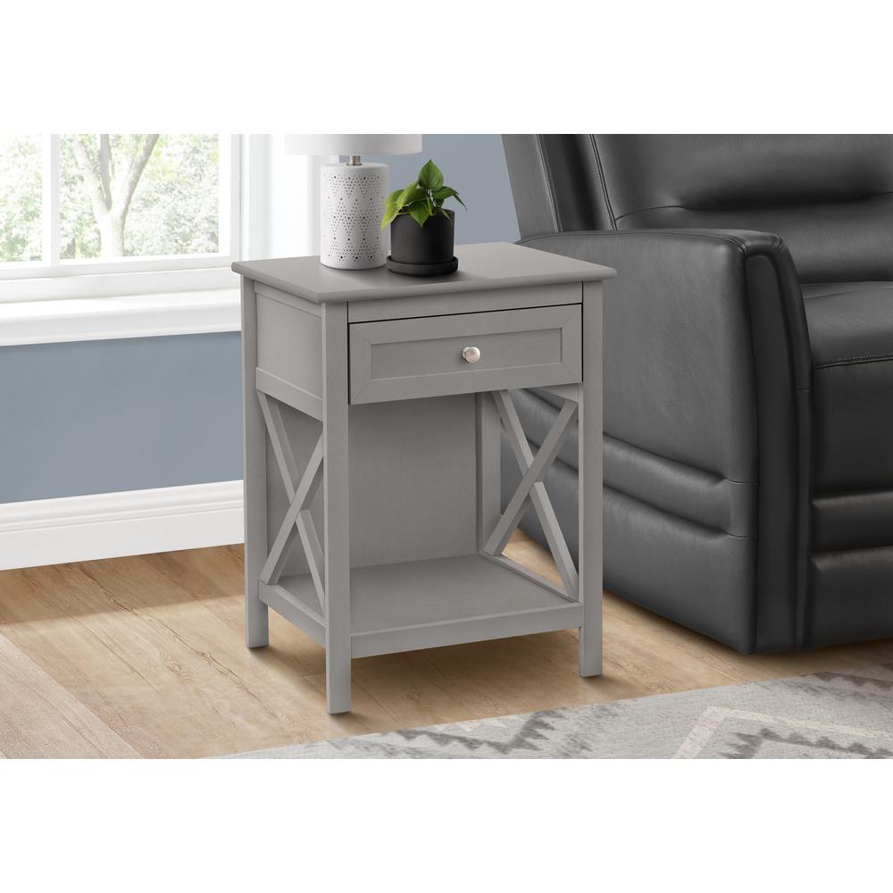 Accent Table, End, Side Table, 2 Tier, Bedroom, Nightstand, Lamp, Storage Drawer